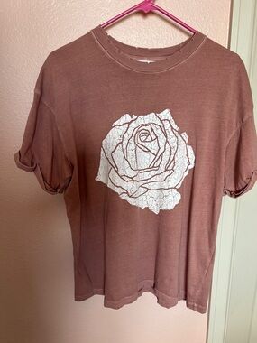 Free People - Rose Boyfriend Tee (Dark Pink)